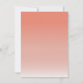 Coral Ombré Palm Trees Beach Hochzeit Einladung (Rückseite)