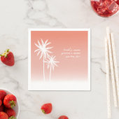 Coral Ombré Palm Trees Beach Wedding Napkins Serviette (Beispiel)