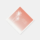 Coral Ombré Palm Trees Beach Wedding Napkins Serviette (Ecke)
