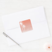 Coral Ombré Palm Trees Beach Wedding Sticker (Umschlag)