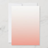 Coral Ombre | Rosa Moderne Minimalistische Hochzei Save The Date (Rückseite)