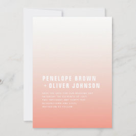 Coral Ombre | Rosa Moderne Minimalistische Hochzei Save The Date