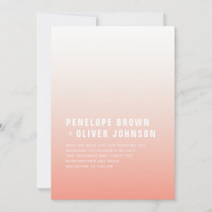 Coral Ombre   Rosa Moderne Minimalistische Hochzei Save The Date
