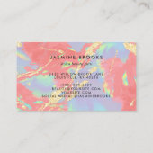 Coral Opal Holographic Gold Glitzer Visitenkarte (Rückseite)