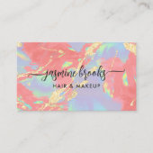 Coral Opal Holographic Gold Glitzer Visitenkarte (Vorderseite)