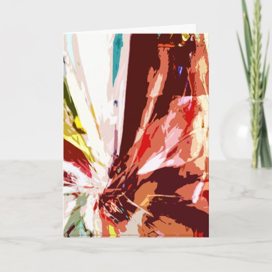 Coral Orange Brown White Abstrakt Fantasy Blume Karte (Vorderseite)