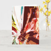 Coral Orange Brown White Abstrakt Fantasy Blume Karte (Gelbe Blume)