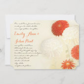 Coral Orange Chrysanthemum Hochzeitseinladungen Einladung (Vorderseite)
