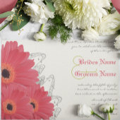 Coral & Orange Gerber Daisy Wedding Einladung