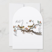 Coral Orange Gray Rustic Love Bird Wedite Einladun Einladung (Rückseite)