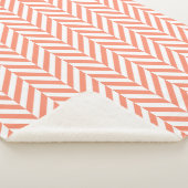 Coral Orange Herringbone Pattern Sherpadecke (3/4)