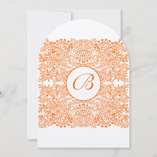 Coral Orange Love Birds Hochzeit Einladung (Vorderseite)