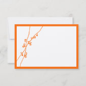 Coral Orange Ochre Boho Zweigstelle Hochzeit RSVP (Rückseite)