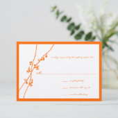 Coral Orange Ochre Boho Zweigstelle Hochzeit RSVP (Stehend Vorderseite)