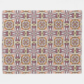 Coral Orange Red Mauve Pink Violet Black Tribe Art Fleecedecke (Vorderseite (Horizontal))