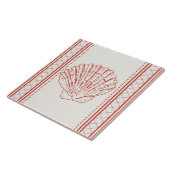 Coral Orange Scallop Sea Muschel Küste Fliese (Seite)