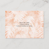 Coral Orange Tropical Palm Leaf Rett-the-Date Card Hinweiskarte (Rückseite)