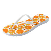 Coral Orange und Cream Batik Muster Badesandalen (Schrägansicht)