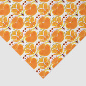 Coral Orange und Cream Batik Muster Seidenpapier (Ausschnitt)