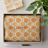 Coral Orange und Cream Batik Muster Seidenpapier (Geschenk)