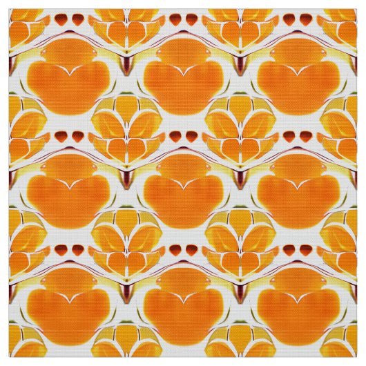 Coral Orange und Cream Batik Muster Stoff (Muster)