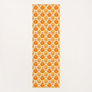 Coral Orange und Cream Batik Muster Yogamatte