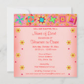 Coral Orange Yellow Patchwork Quilt Block Art Einladung (Rückseite)