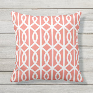 Coral Outdoor Pillows Drehung Trellis Muster Kissen