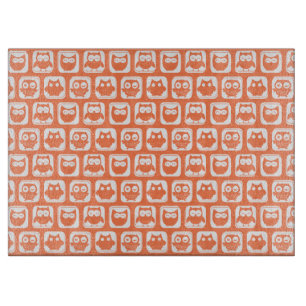 Coral Owl Pattern Schneidebrett