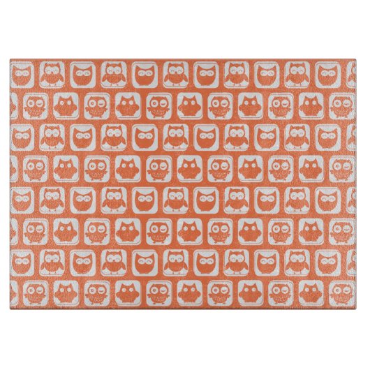 Coral Owl Pattern Schneidebrett (Vorderseite)