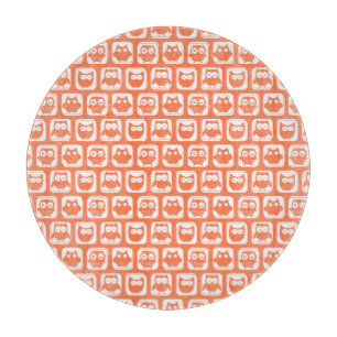 Coral Owl Pattern Schneidebrett
