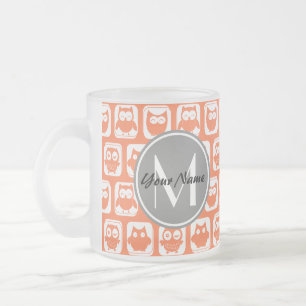Coral Owls Grau Personalisiert Mattglastasse
