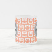 Coral Owls Grau Personalisiert Mattglastasse (Mittel)