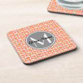 Coral Owls Grau Personalisiert Untersetzer (Linke Seite)