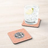 Coral Owls Grau Personalisiert Untersetzer (Rechte Seite)