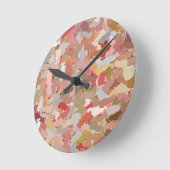 Coral Paint Spritzer Runde Wanduhr (Winkel)