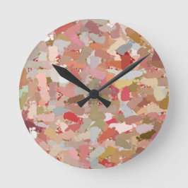 Coral Paint Spritzer Runde Wanduhr