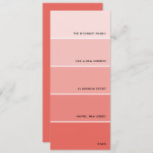Coral Paint Swatch Ankündigung einer neuen Adresse (Vorne/Hinten)