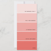Coral Paint Swatch Ankündigung einer neuen Adresse (Vorderseite)
