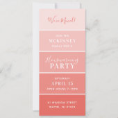 Coral Paint Swatch Card Party einladen Einladung (Vorderseite)