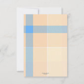 Coral Pastel Kariert Baby Foto Danke Karte (Rückseite)