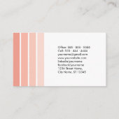 Coral Pastel Minimalistische Berufliche Visitenkar Visitenkarte (Rückseite)