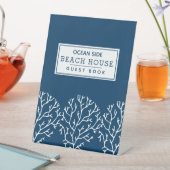 Coral Pattern - Beach House Ferienwohnung Blue Sockelschild (In Situ)