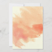 Coral Peach Aquarell Blume Blumenzehen Einladung (Rückseite)