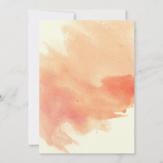 Coral Peach Aquarell Blume Blumenzehen Einladung (Rückseite)