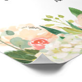 Coral Peach Blush Brautparty Zeichen Poster (Ecke)
