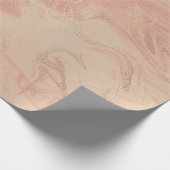 Coral Peach Candy Marble Molten Metallic Shiny Geschenkpapier (Ecke)