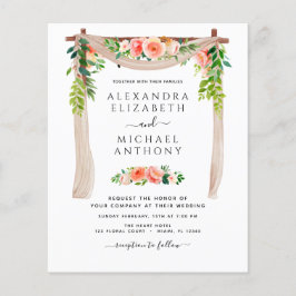 Coral Peach Foto Arch Wedding Flyer