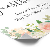 Coral Peach Garden Floral Wedding Gästebuch Zeiche (Ecke)