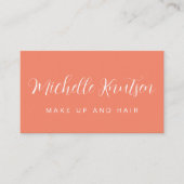Coral Peach Girly Makeup Artist Friseur Salon Visitenkarte (Vorderseite)